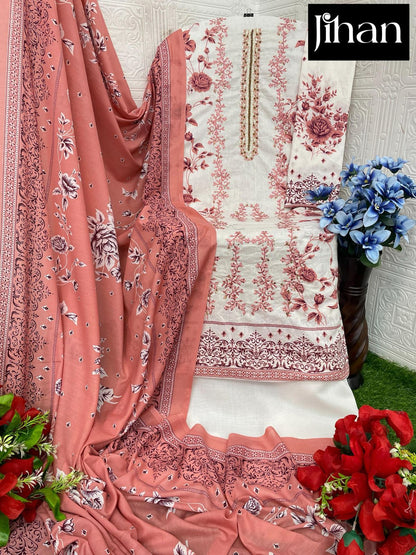 Design 3546-3547 A Jihan Karachi Salwar Suits Manufacturer Ahmedabad