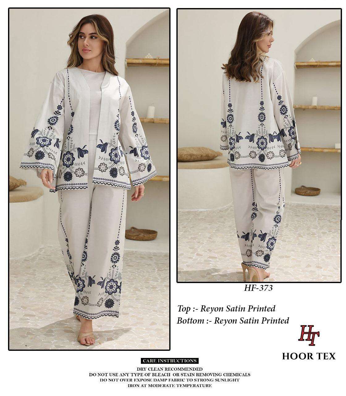Design 356-373 Karachi Hoor Tex Reyon Co Ord Set Wholesale