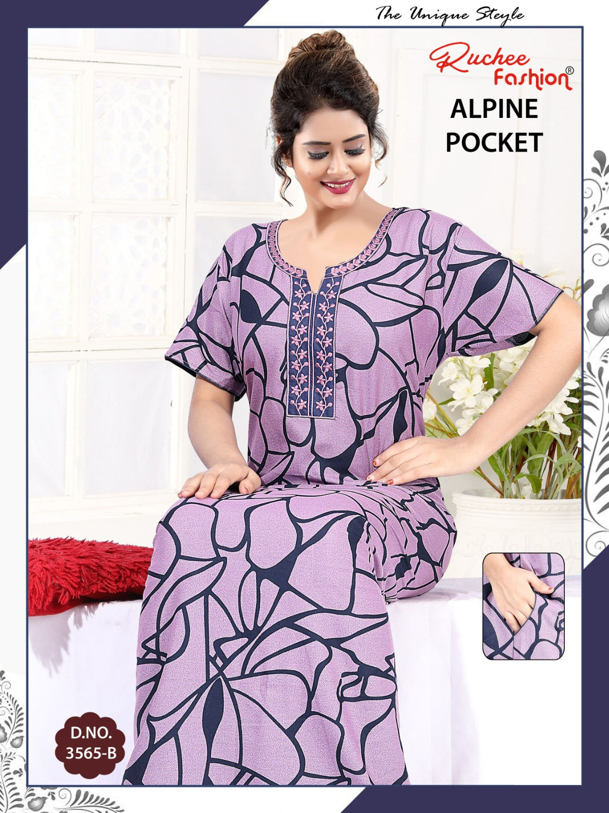 Design 3563-3566 Ruchee Fashion Alpine Night Gowns Supplier India