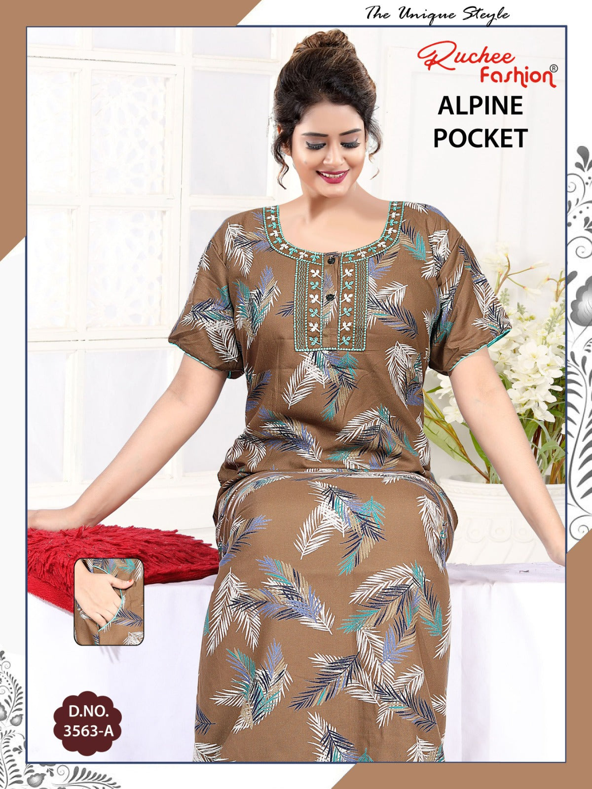 Design 3563-3566 Ruchee Fashion Alpine Night Gowns Supplier India