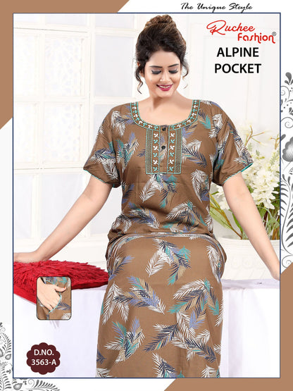 Design 3563-3566 Ruchee Fashion Alpine Night Gowns Supplier India