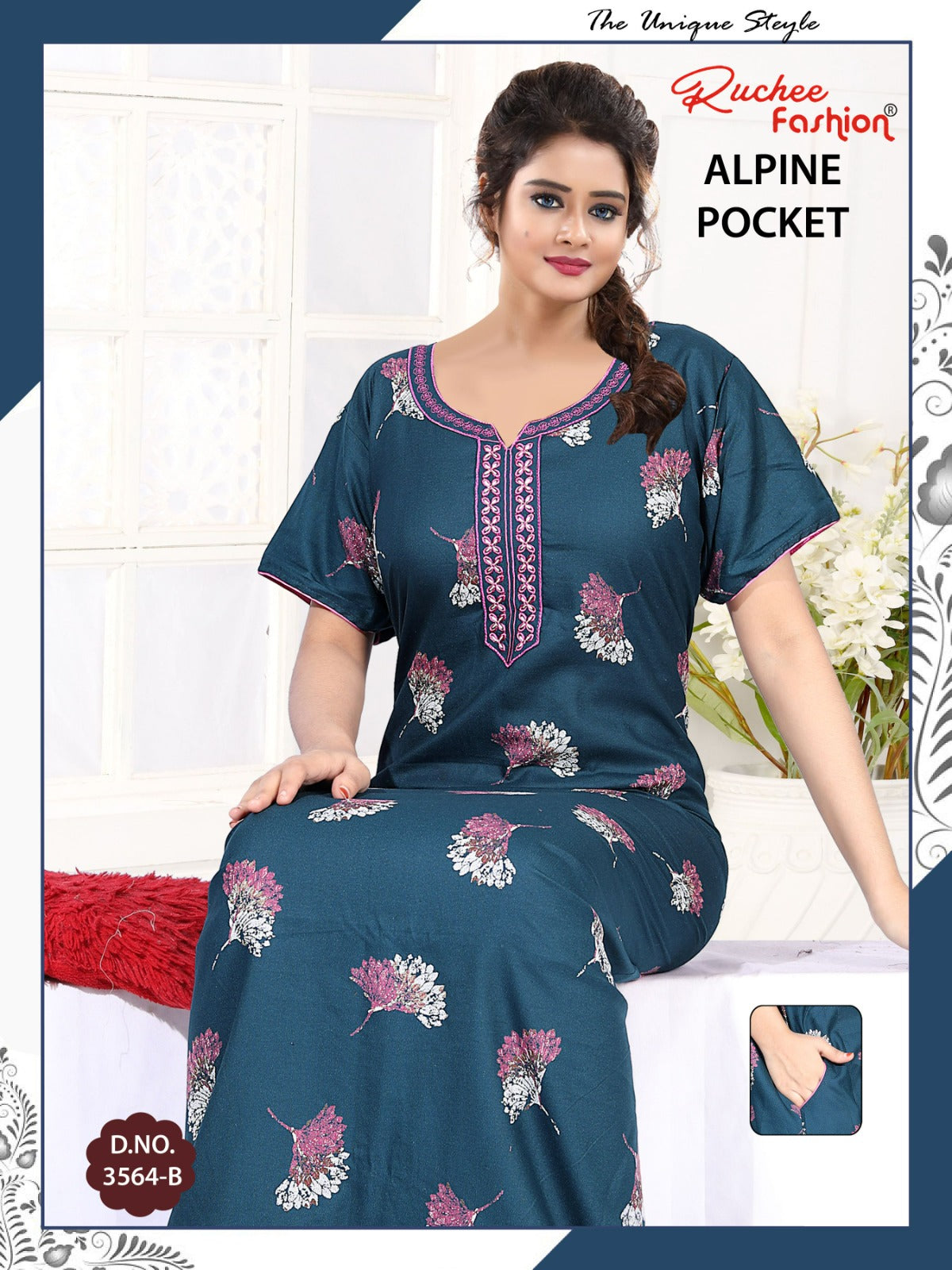 Design 3563-3566 Ruchee Fashion Alpine Night Gowns Supplier India