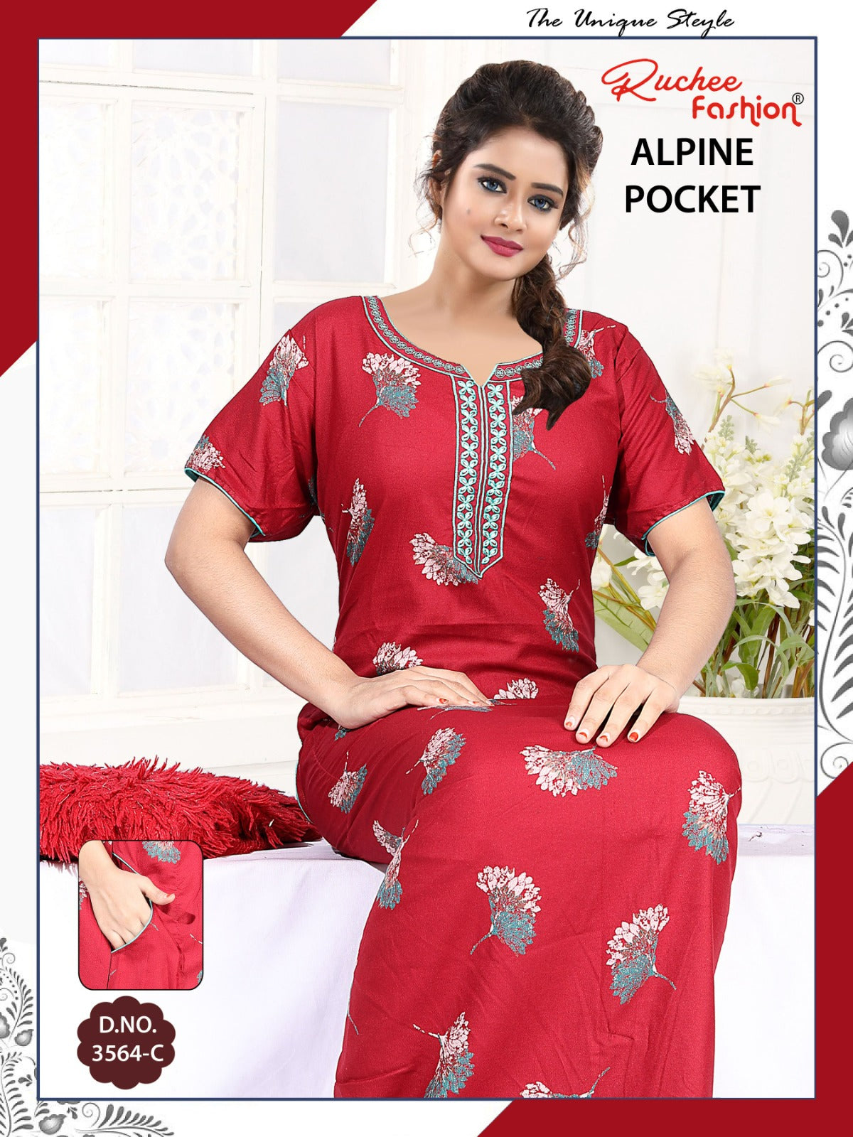 Design 3563-3566 Ruchee Fashion Alpine Night Gowns Supplier India