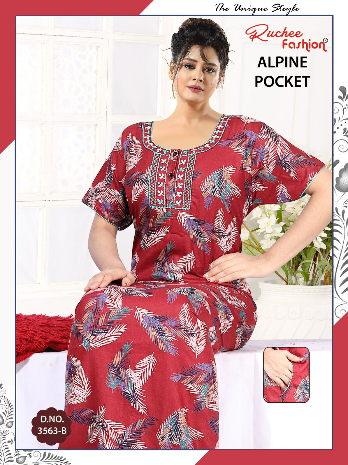 Design 3563-3566 Ruchee Fashion Alpine Night Gowns Supplier India