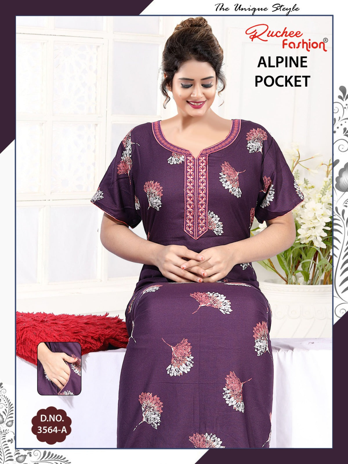 Design 3563-3566 Ruchee Fashion Alpine Night Gowns Supplier India