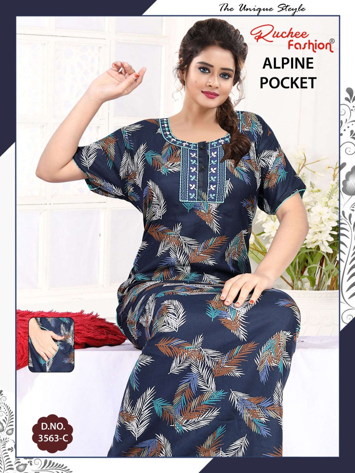 Design 3563-3566 Ruchee Fashion Alpine Night Gowns Supplier India