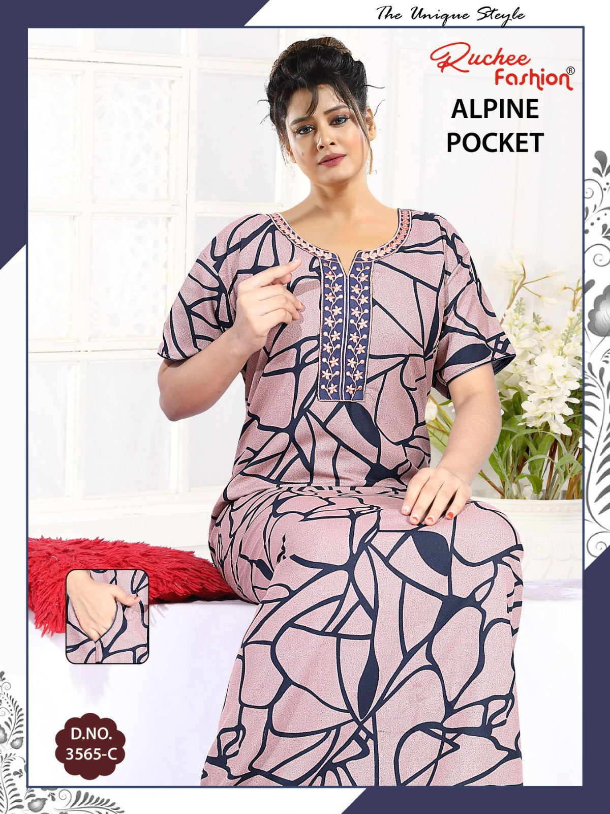 Design 3563-3566 Ruchee Fashion Alpine Night Gowns Supplier India