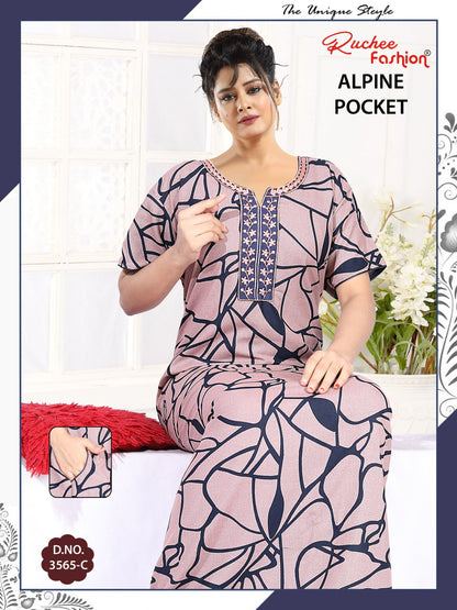 Design 3563-3566 Ruchee Fashion Alpine Night Gowns Supplier India