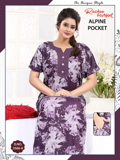 Design 3563-3566 Ruchee Fashion Alpine Night Gowns Supplier India