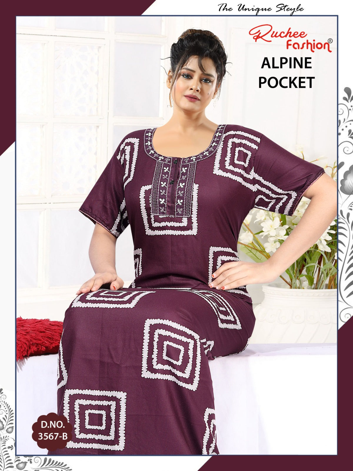 Design 3567-3568 Ruchee Fashion Alpine Night Gowns Manufacturer India