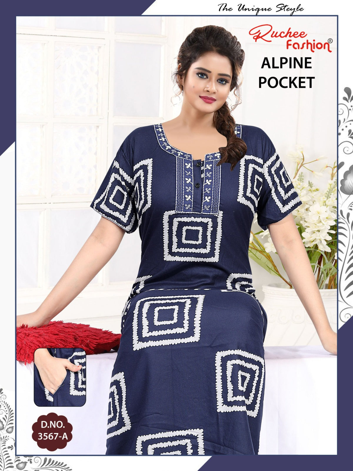 Design 3567-3568 Ruchee Fashion Alpine Night Gowns Manufacturer India