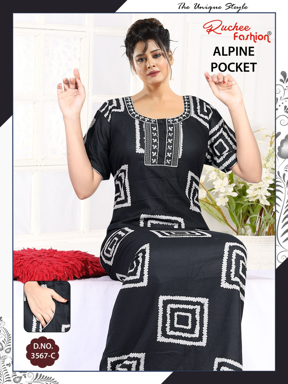 Design 3567-3568 Ruchee Fashion Alpine Night Gowns Manufacturer India