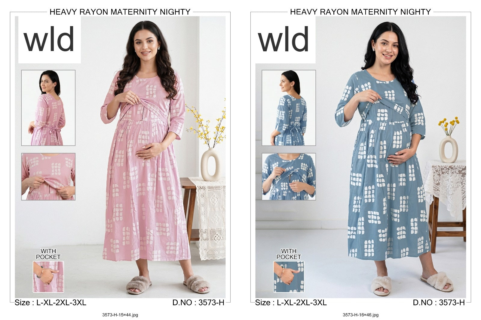 Design 3573 Wld Rayon Feeding Night Gown Manufacturer Gujarat