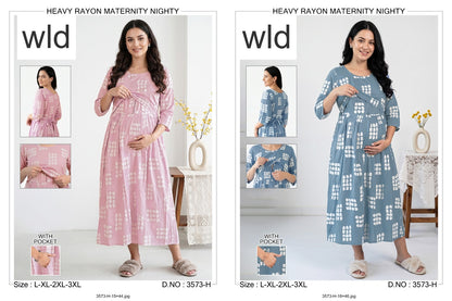 Design 3573 Wld Rayon Feeding Night Gown Manufacturer Gujarat