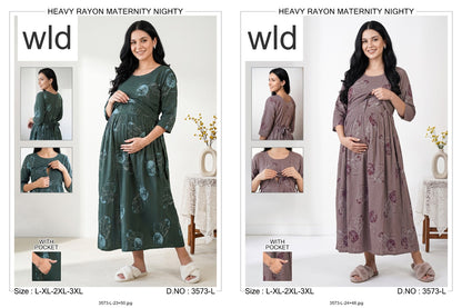 Design 3573 Wld Rayon Feeding Night Gown Manufacturer Gujarat