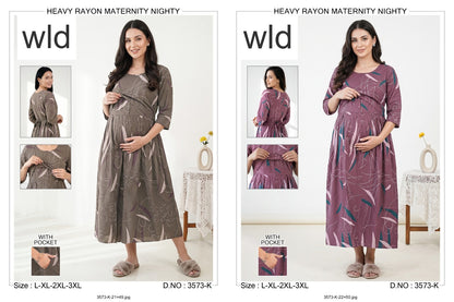 Design 3573 Wld Rayon Feeding Night Gown Manufacturer Gujarat