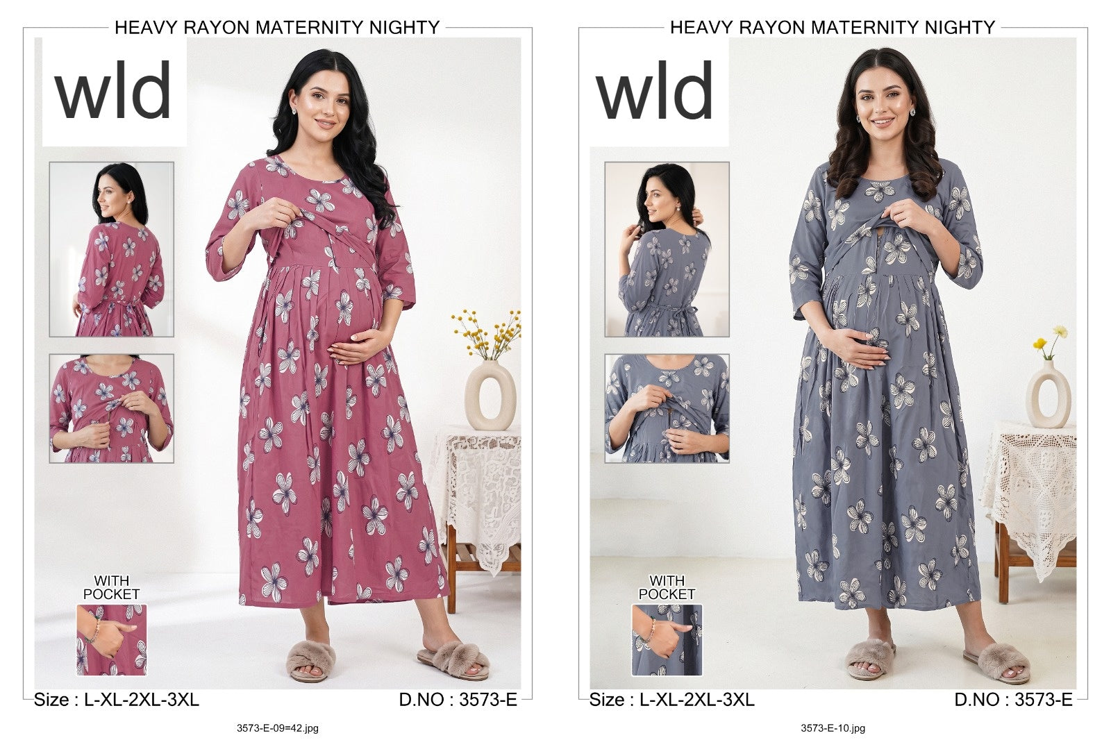 Design 3573 Wld Rayon Feeding Night Gown Manufacturer Gujarat