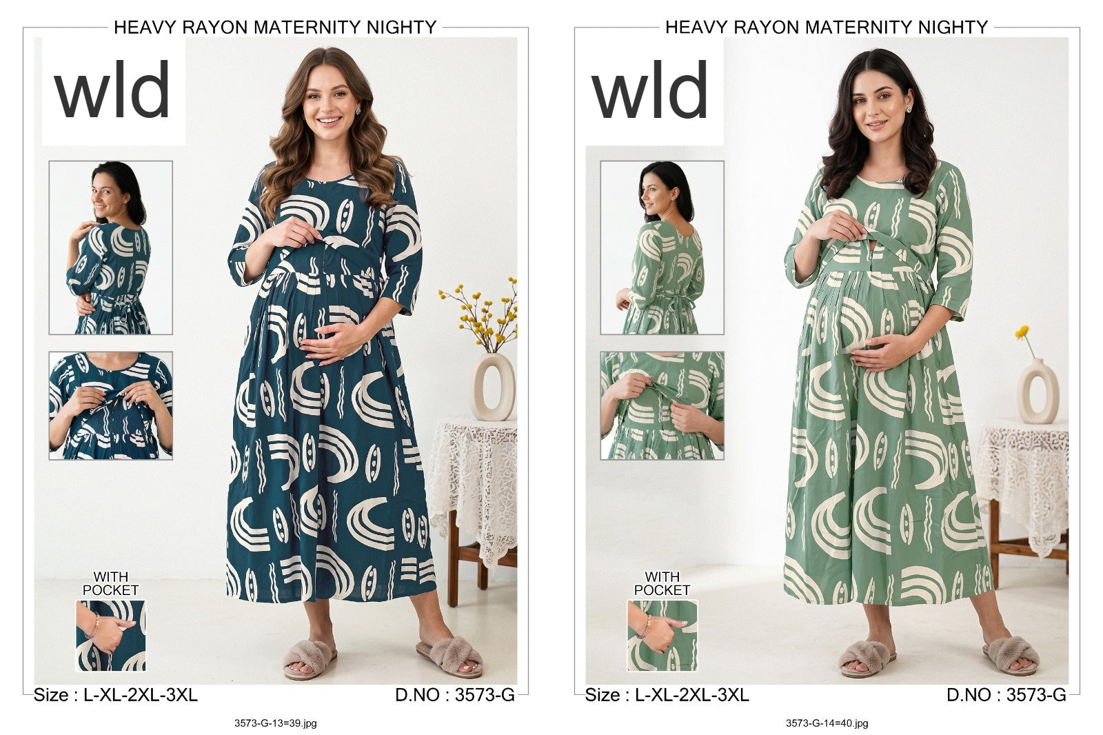 Design 3573 Wld Rayon Feeding Night Gown Manufacturer Gujarat