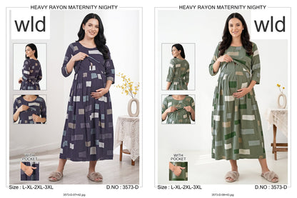 Design 3573 Wld Rayon Feeding Night Gown Manufacturer Gujarat