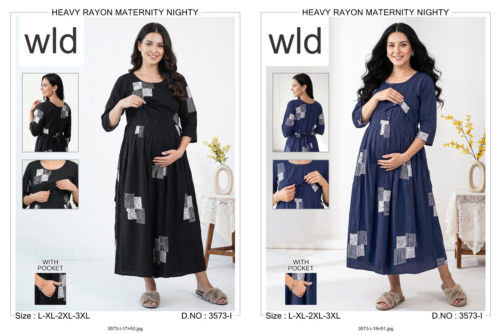 Design 3573 Wld Rayon Feeding Night Gown Manufacturer Gujarat