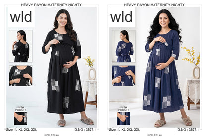 Design 3573 Wld Rayon Feeding Night Gown Manufacturer Gujarat