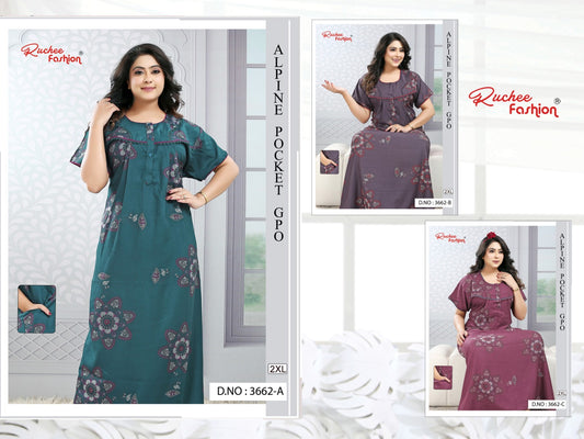 Design 3661-3671 Ruchee Fashion Alpine Night Gowns Wholesale Price