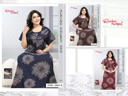 Design 3661-3671 Ruchee Fashion Alpine Night Gowns Wholesale Price
