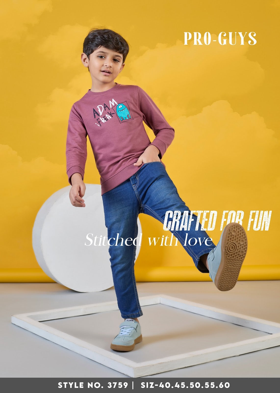 Design 3759 Pro Guys Cotton Looper Boys Tshirt Exporter Gujarat