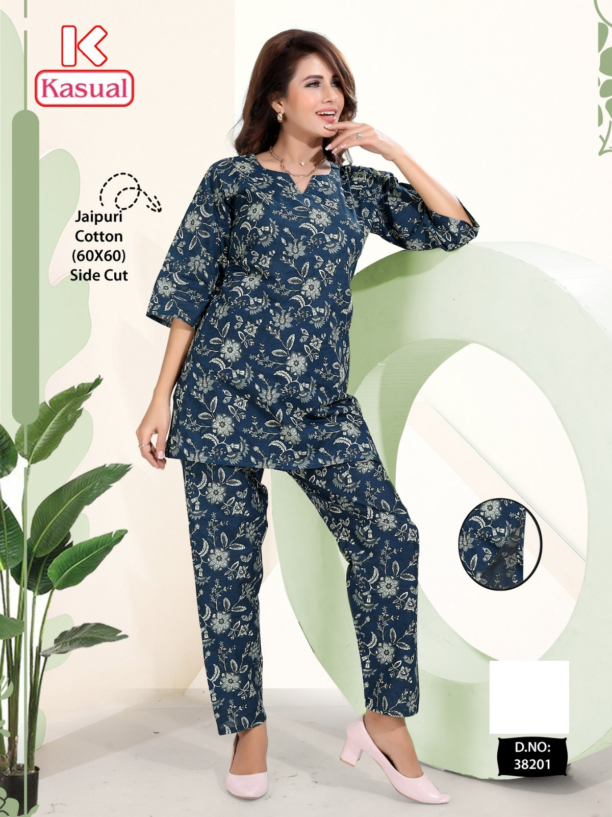 Design 38201-38206 Kasual Cotton Co Ord Set Exporter India