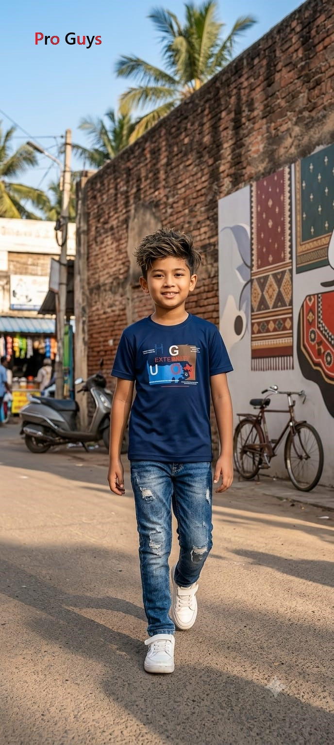 Design 3971 Pro Guys Tencil Lycra Boys Tshirt Wholesale Rate
