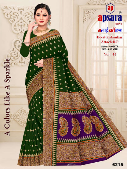 Design 3 Apsara Print Cotton Sarees Supplier