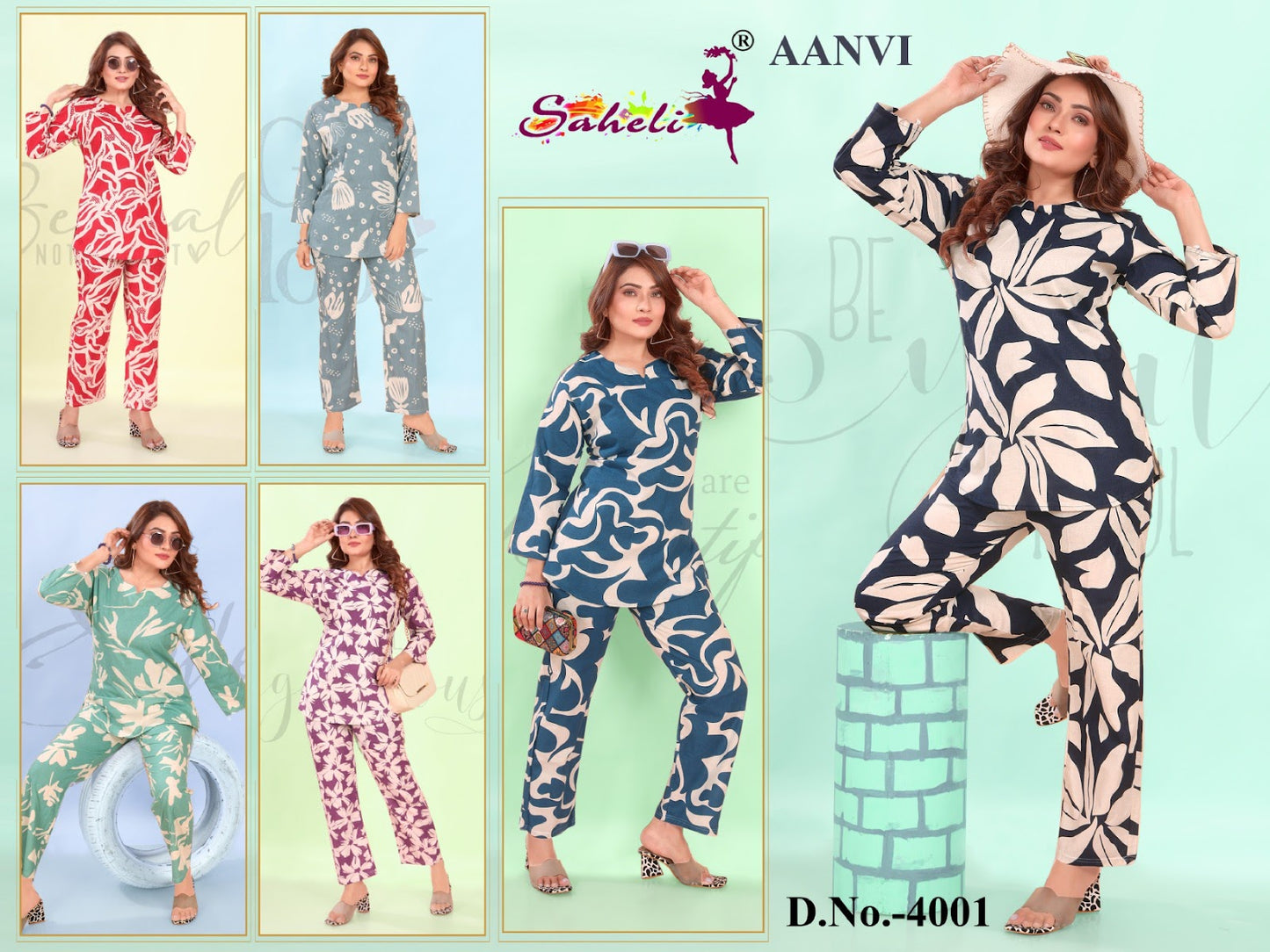 Design 4001 Aanvi Saheli Cotton Co Ord Set Manufacturer India