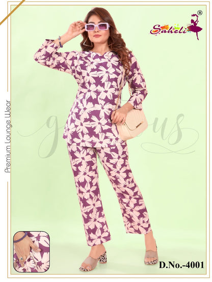 Design 4001 Aanvi Saheli Cotton Co Ord Set Manufacturer India