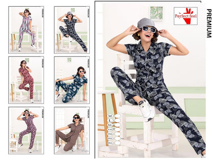 Design 4001 Perfect Feel Hosiery Collar Night Suits Exporter Gujarat