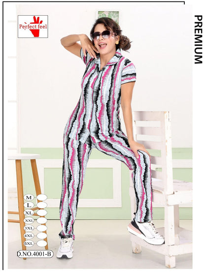 Design 4001 Perfect Feel Hosiery Collar Night Suits Exporter Gujarat