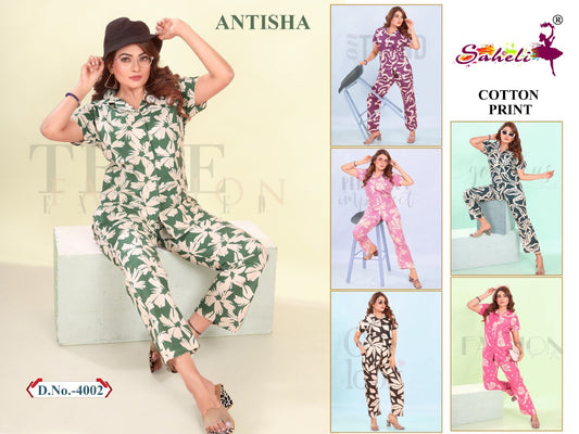 Design 4002 Antisha Saheli Cotton Co Ord Set Supplier India