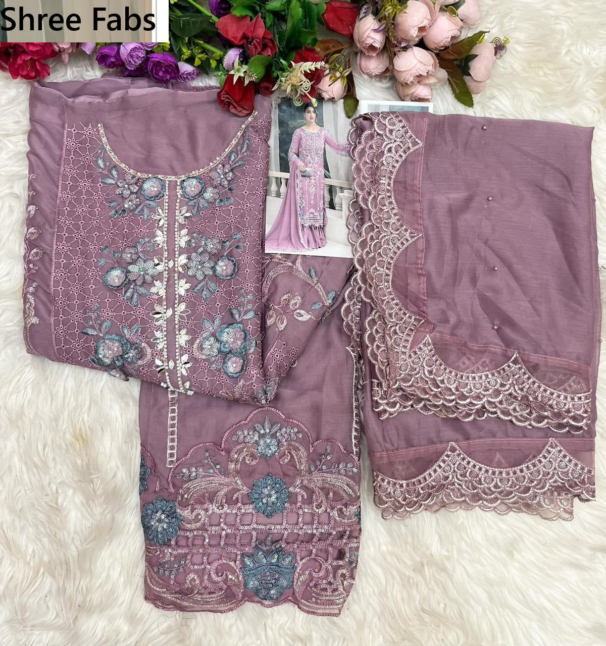 Design 4010 Shree Fabs Chiffon Pakistani Salwar Suits Supplier Gujarat