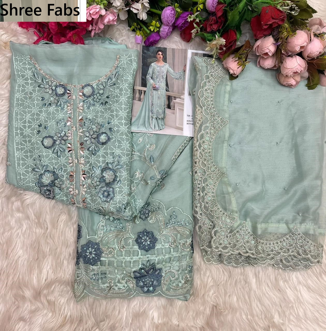 Design 4010 Shree Fabs Chiffon Pakistani Salwar Suits Supplier Gujarat
