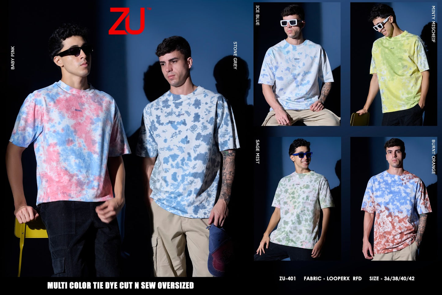 Design 401 Drop Shoulder Zu Clothing Looper Mens Tshirts Supplier