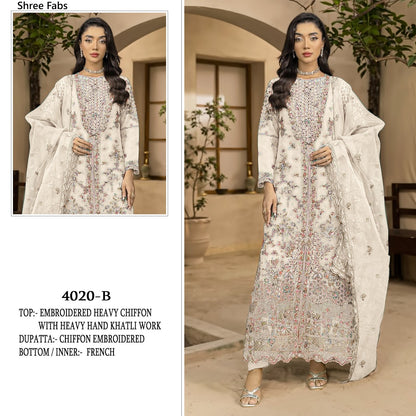 Design 4020 Shree Fabs Chiffon Pakistani Salwar Suits Manufacturer Ahmedabad