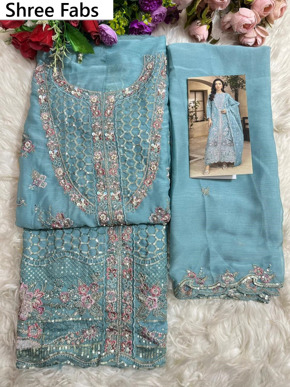 Design 4020 Shree Fabs Chiffon Pakistani Salwar Suits Manufacturer Ahmedabad