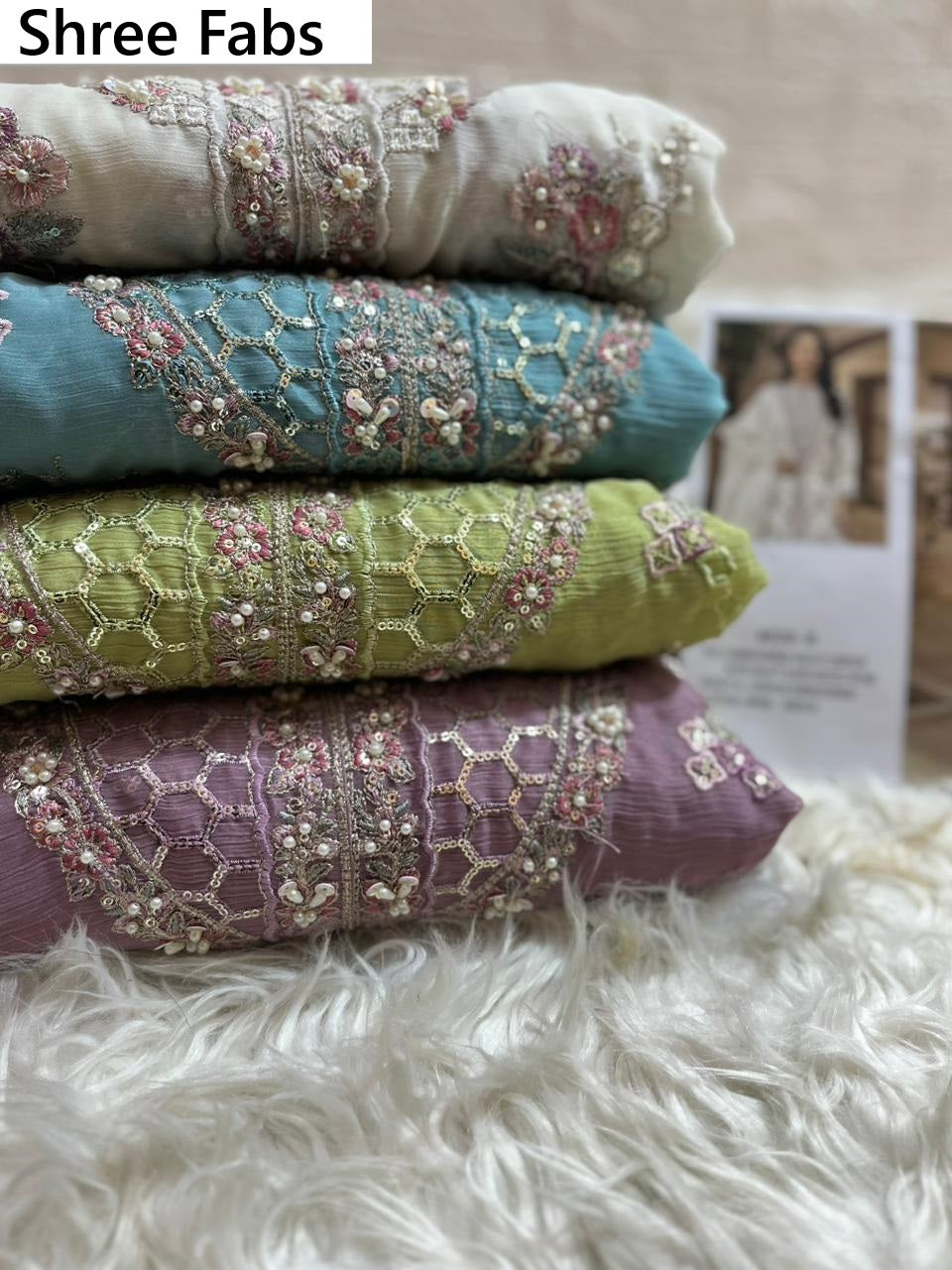 Design 4020 Shree Fabs Chiffon Pakistani Salwar Suits Manufacturer Ahmedabad