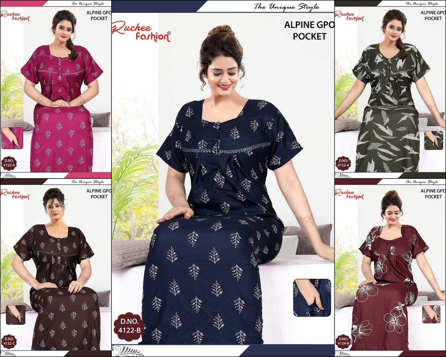 Design 4119-4130 Ruchee Fashion Alpine Night Gowns Wholesale Price