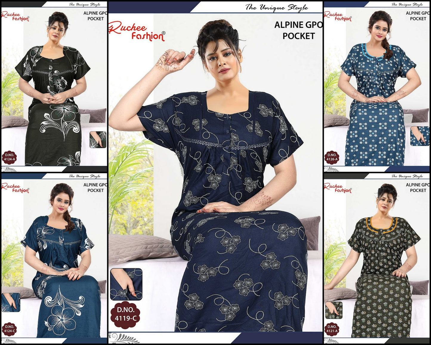 Design 4119-4130 Ruchee Fashion Alpine Night Gowns Wholesale Price