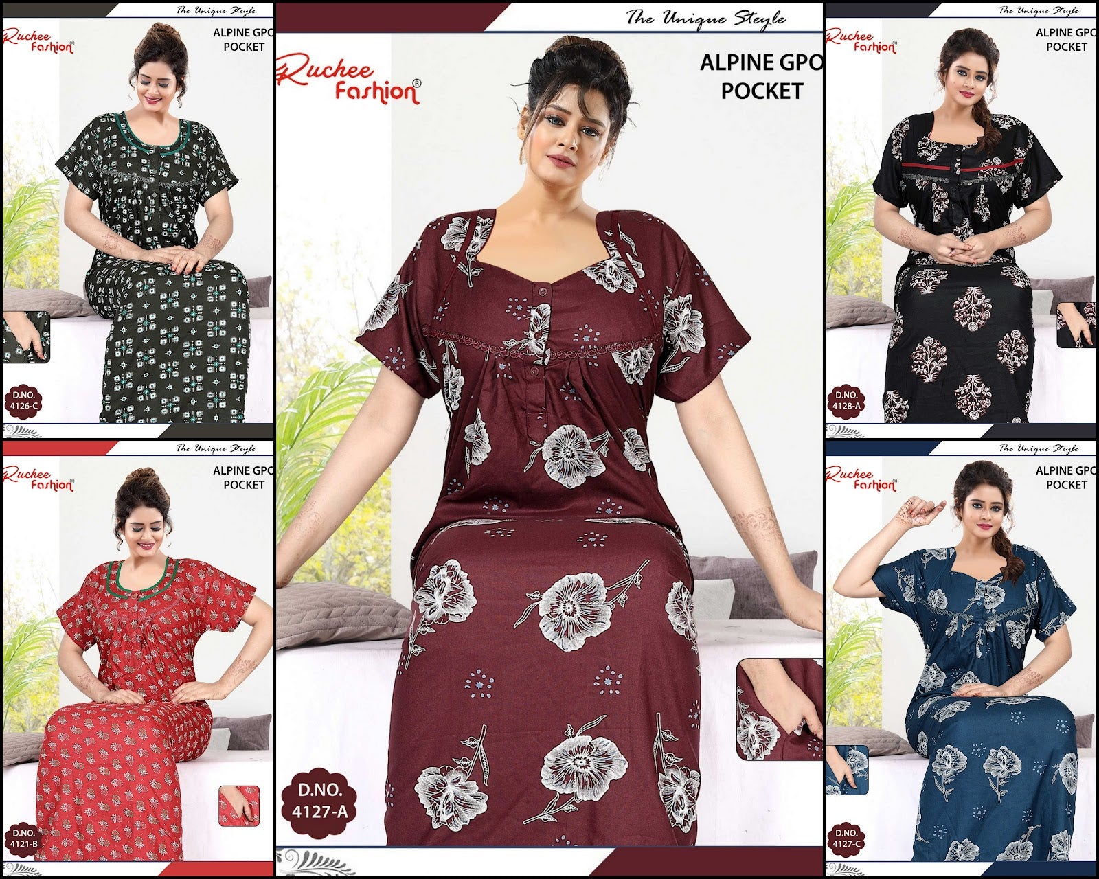 Design 4119-4130 Ruchee Fashion Alpine Night Gowns Wholesale Price