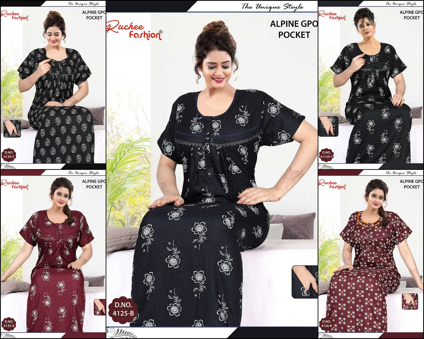 Design 4119-4130 Ruchee Fashion Alpine Night Gowns Wholesale Price