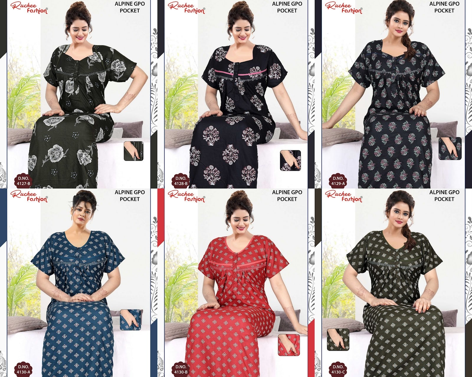 Design 4119-4130 Ruchee Fashion Alpine Night Gowns Wholesale Price