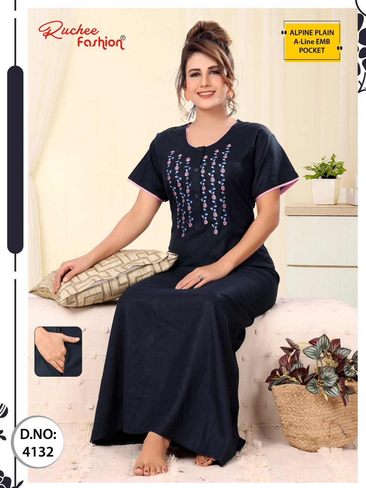 Design 4131 To 4140 Ruchee Fashion Alpine Night Gowns Supplier India