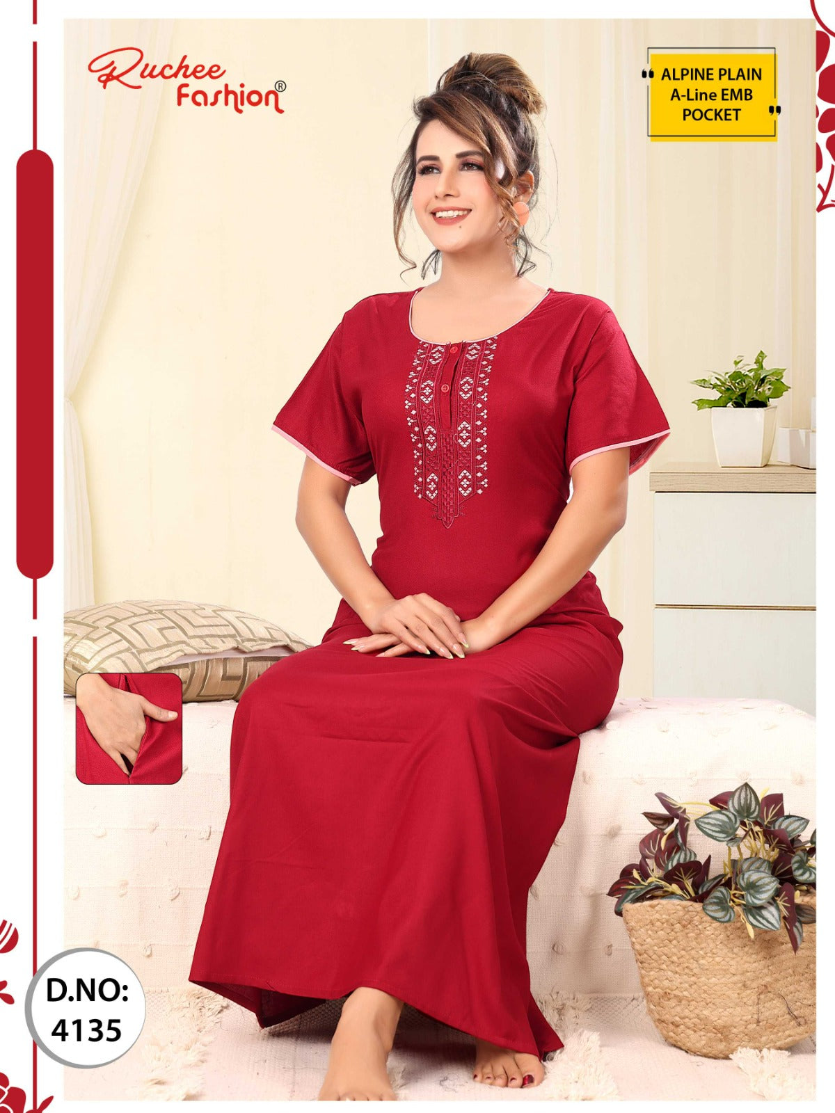 Design 4131 To 4140 Ruchee Fashion Alpine Night Gowns Supplier India