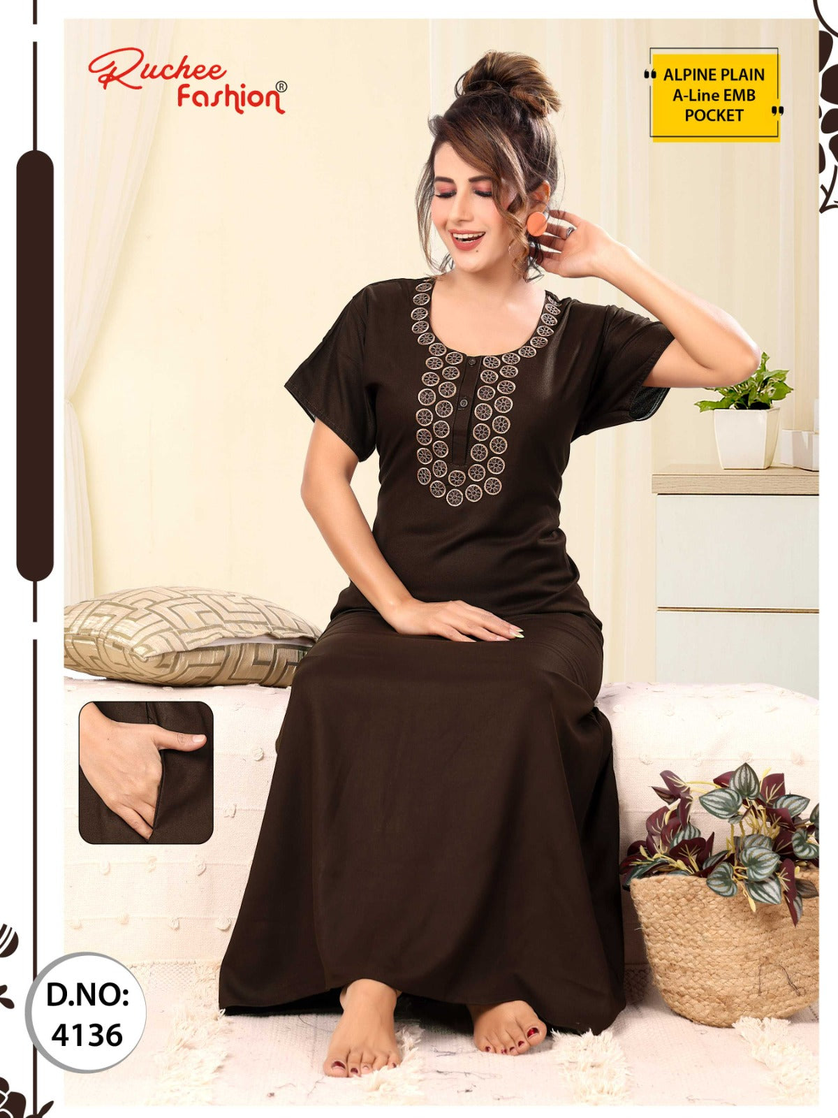 Design 4131 To 4140 Ruchee Fashion Alpine Night Gowns Supplier India